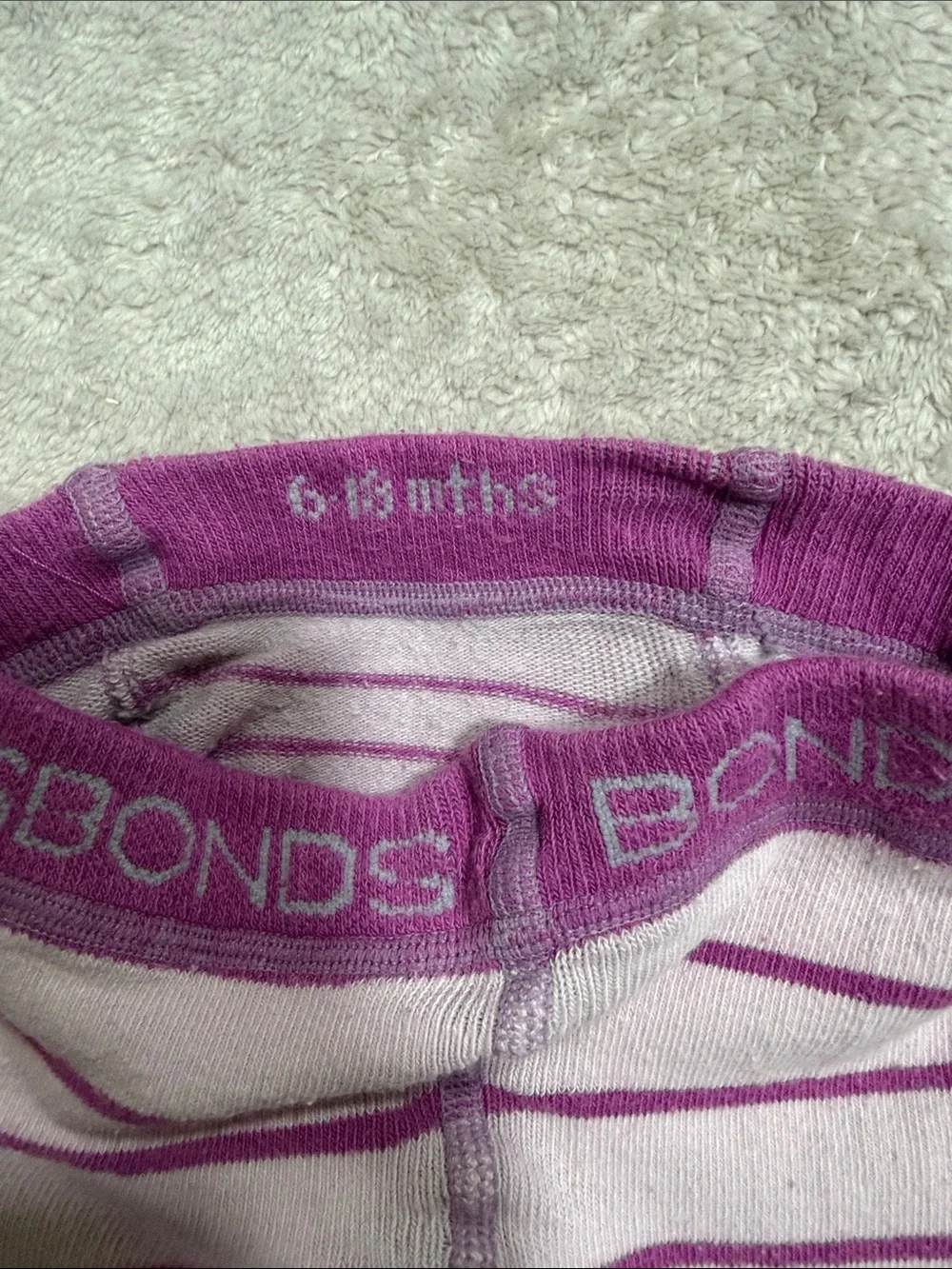 Bonds Pink and Lavender Stripe Knee Patch Tights